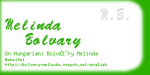 melinda bolvary business card